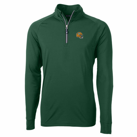 Green Bay Packers Cutter & Buck Helmet Adapt Eco Knit Stretch Recycled Quarter-Zip Pullover Top - Green discount
