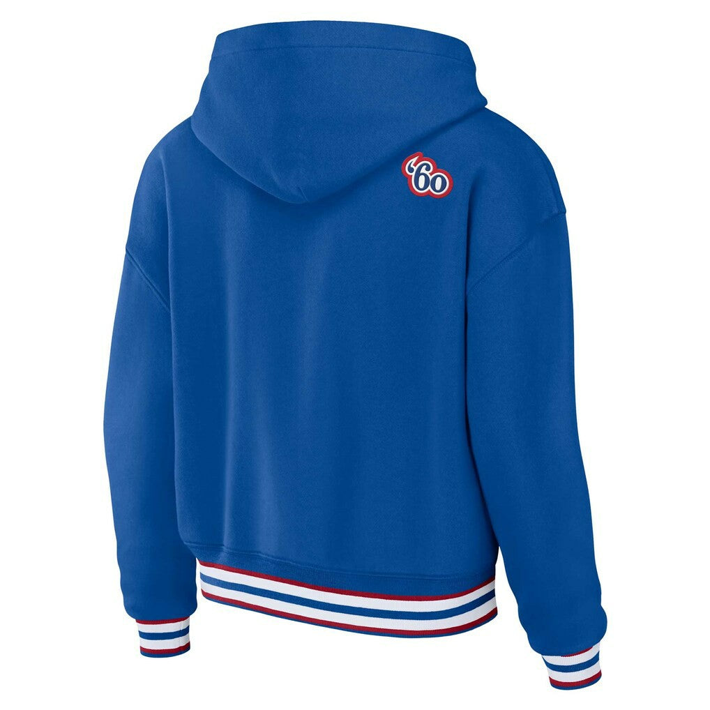 Buffalo Bills WEAR by Erin Andrews Women's Plus Size Lace-Up Pullover Hoodie - Royal cheap