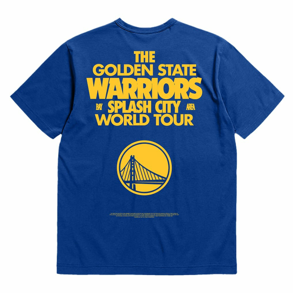 Golden State Warriors Bleacher Report x Unisex World Tour T-Shirt - Royal | Mitchell & Ness cheap
