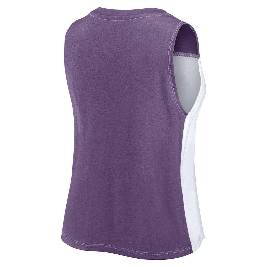 Minnesota Vikings FanaticsWomen's Script Color Block Tank Top - Purple/White cheap