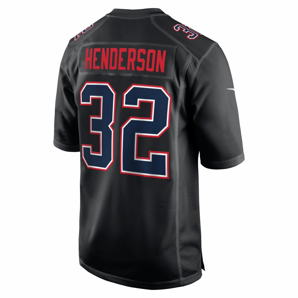 TreVeyon Henderson New England Patriots Super Bowl LX Patch Carbon Fashion Game Jersey - Black | Nike cheap