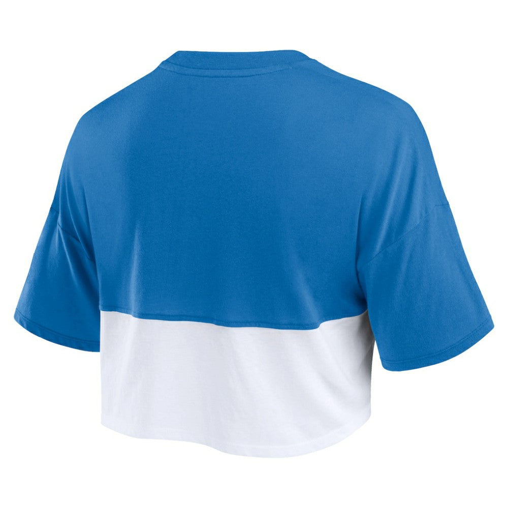 Chicago Cubs Women's Color Split Boxy Cropped T-Shirt - Royal/White
