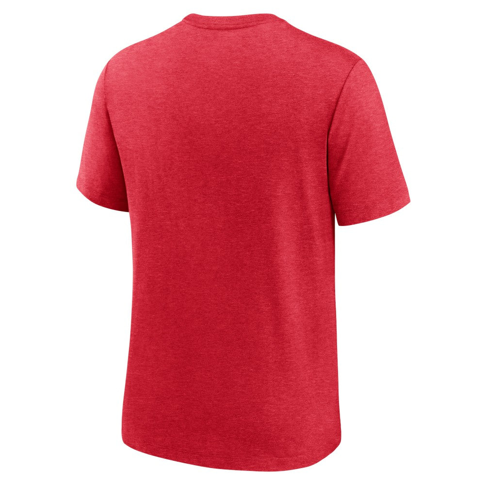 Cincinnati Reds Cooperstown Collection Local Stack Tri-Blend T-Shirt - Heather Red | Nike