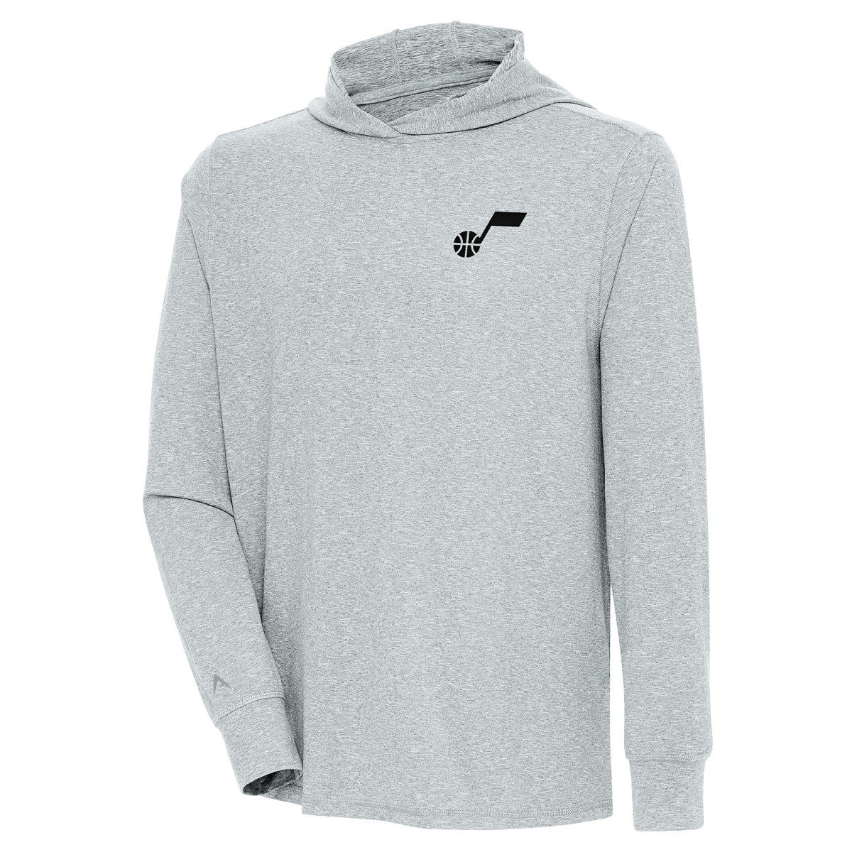 Utah Jazz Antigua Saga Long Sleeve Hoodie T-Shirt - Heather Gray outlet