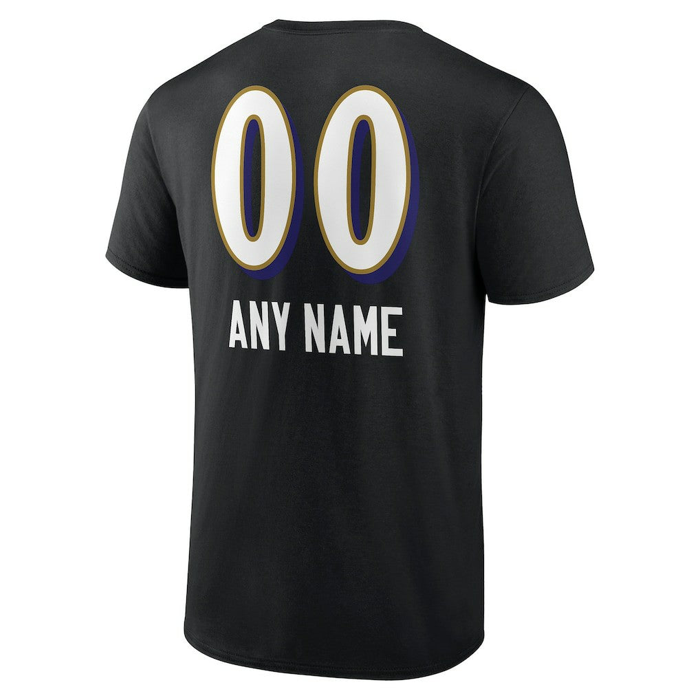 Baltimore Ravens Personalized Name & Number Team Wordmark T-Shirt - Black for sale