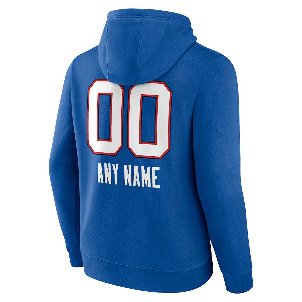 Buffalo Bills Personalized Name & Number Team Wordmark Pullover Hoodie - Royal outlet