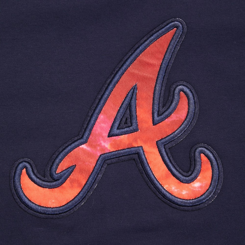 Atlanta Braves Pro Standard Women's Painted Sky Boxy Cropped T-Shirt - Navy