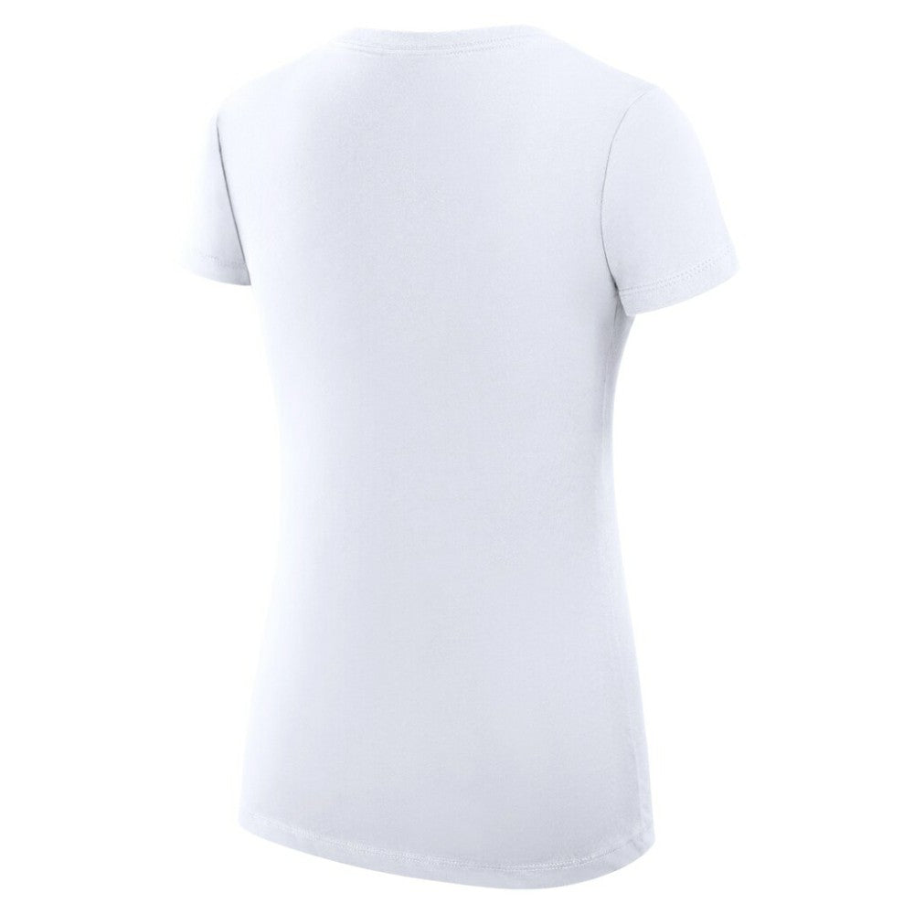 Texas Rangers G-III 4Her by Carl Banks Women's Super-Slim Fit Lightweight Filigree Team V-Neck T-Shirt - White