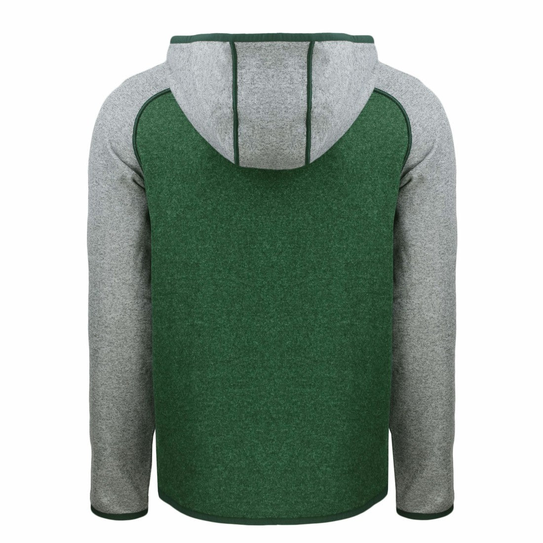Green Bay Packers Cutter & Buck Throwback Mainsail Sweater-Knit Full-Zip Hoodie - Heather Green/Heather Gray for sale