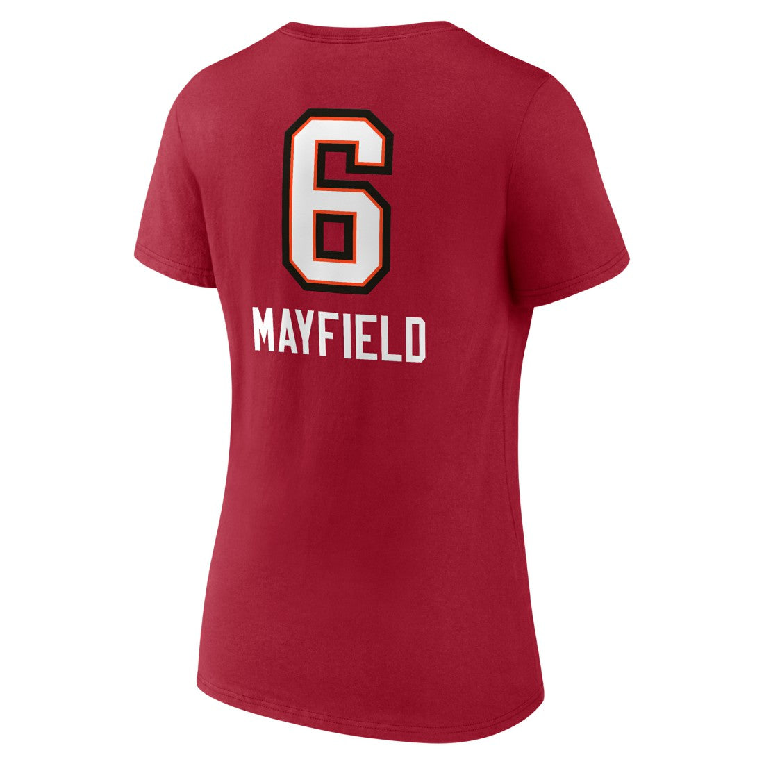 Baker Mayfield Tampa Bay Buccaneers Women's Team Wordmark Player Name & Number V-Neck T-Shirt - Red online