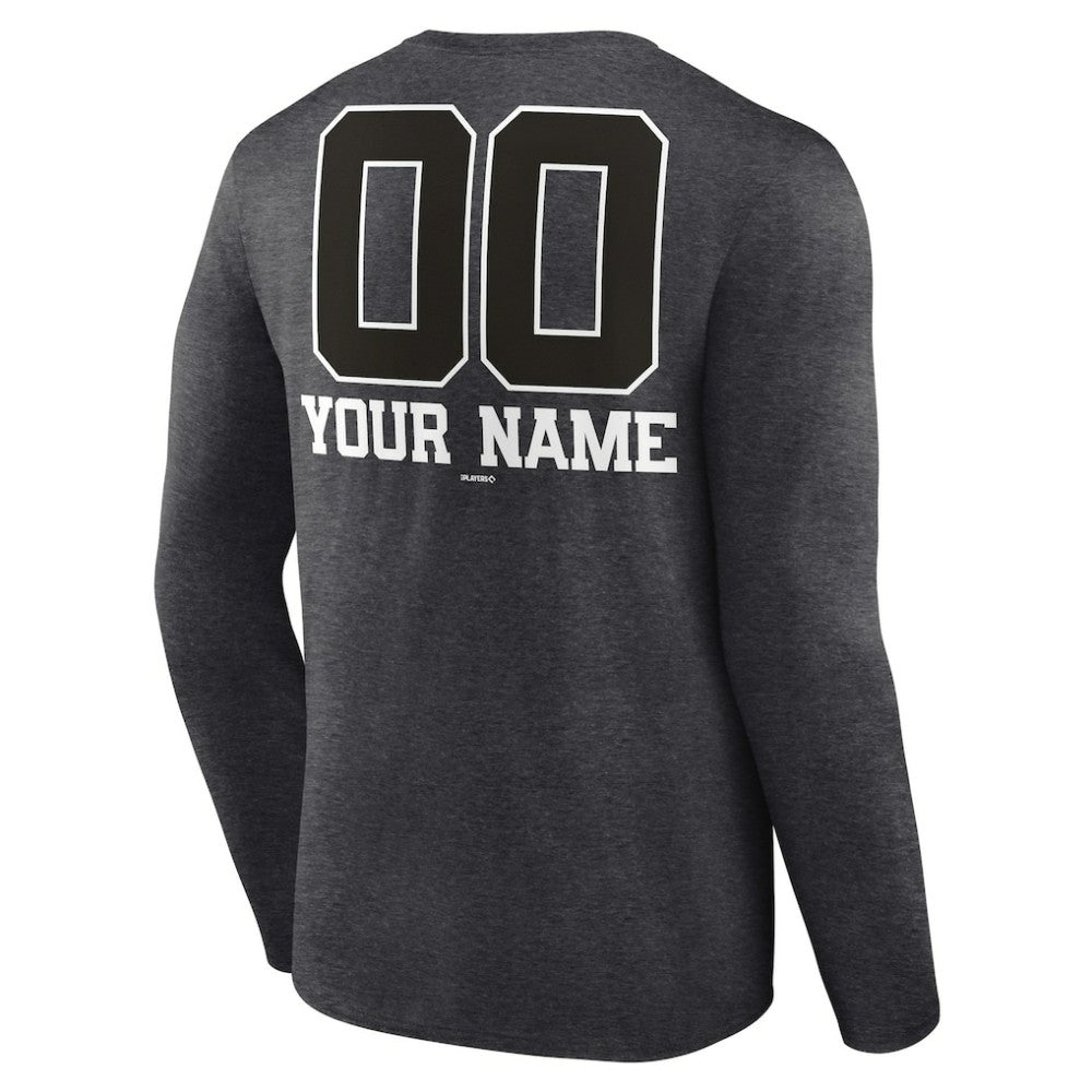 St. Louis Cardinals Personalized Monochrome Name & Number Long Sleeve T-Shirt - Charcoal