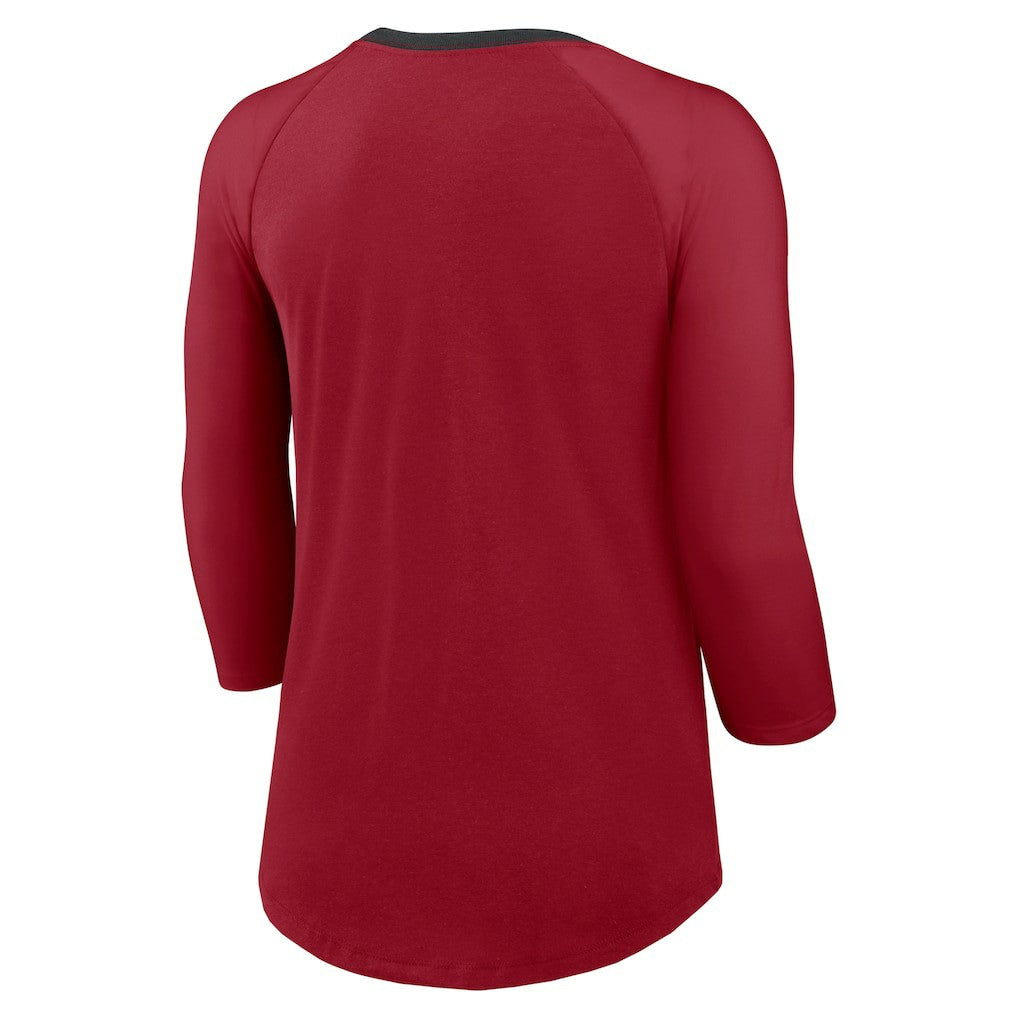 Arizona Cardinals Women's 3/4 Sleeve Raglan Fashion Top - Cardinal | Nike cheap