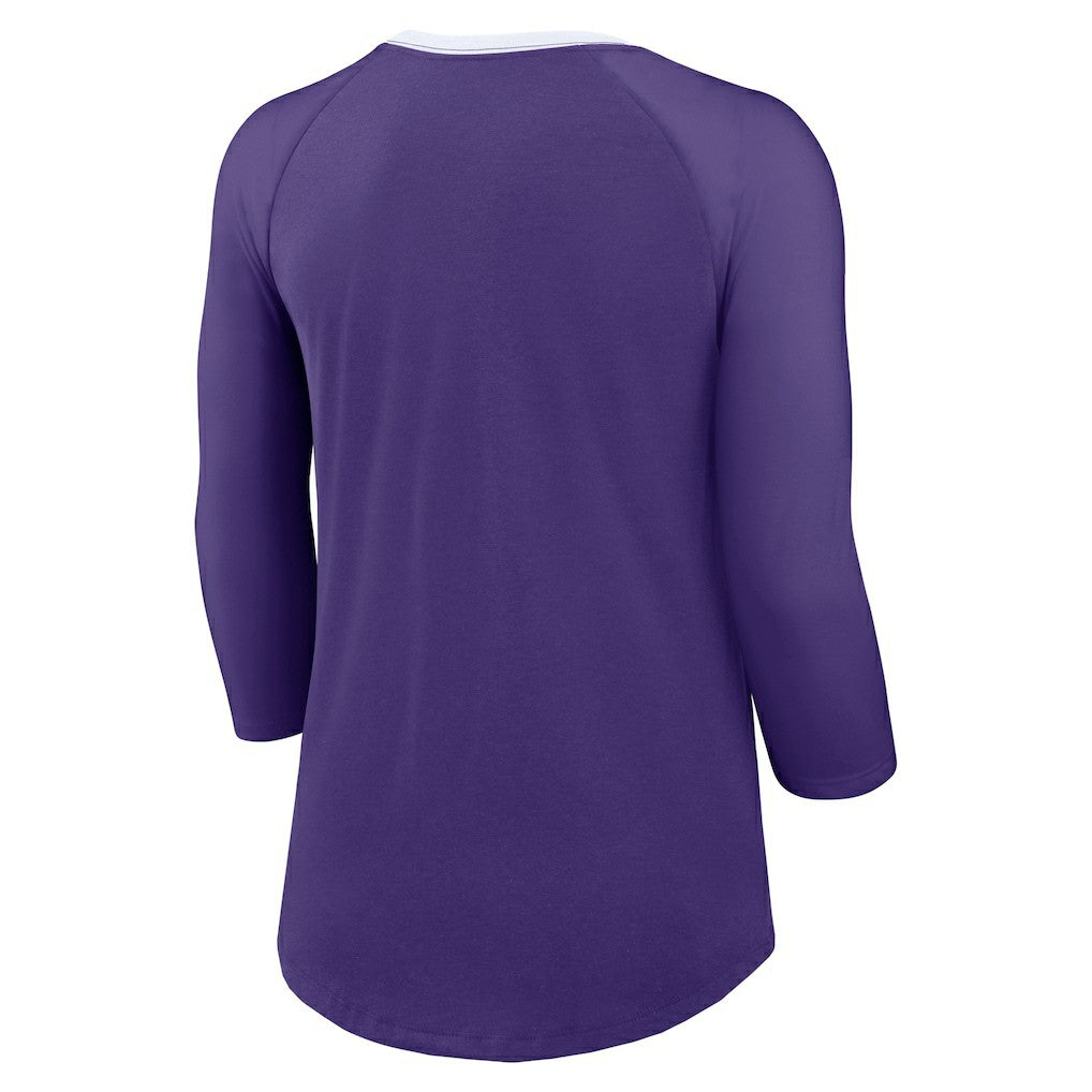 Minnesota Vikings Women's 3/4 Sleeve Raglan Fashion Top - Purple | Nike online