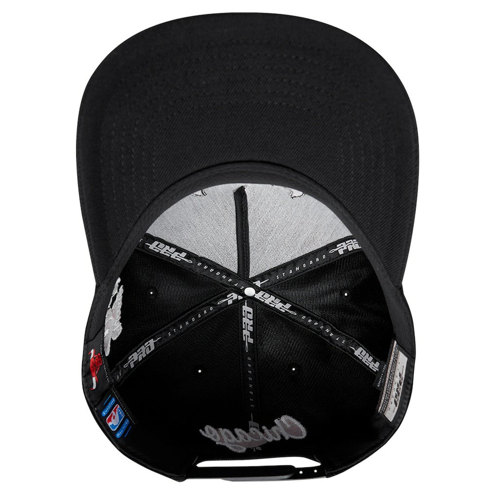 Chicago Bulls Pro Standard Paint the City Pinch Front Snapback Hat - Black cheap