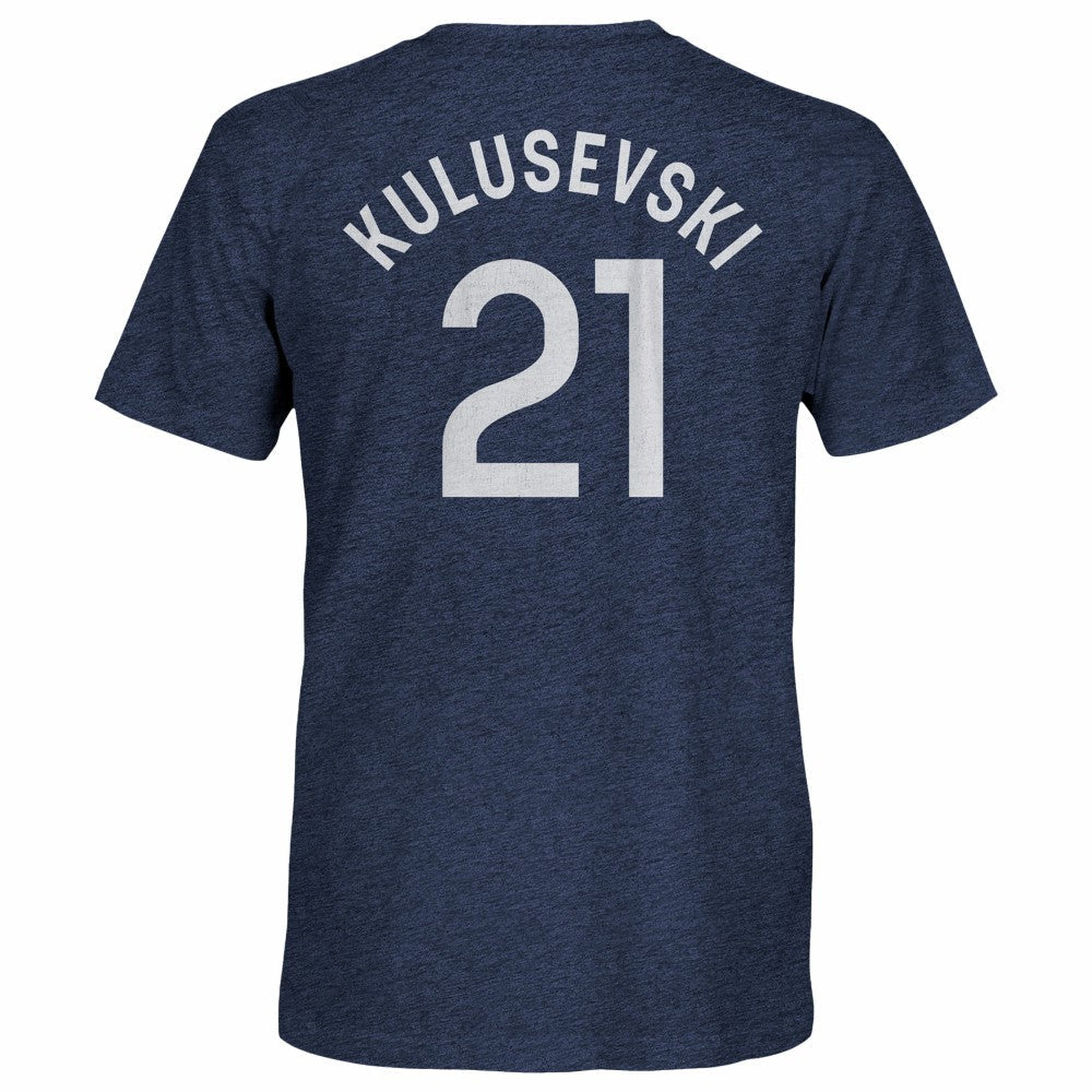 Dejan Kulusevski Tottenham Hotspur 1863FC Player Name & Number Twisted Tri-Blend Slub T-Shirt - Heather Navy for sale