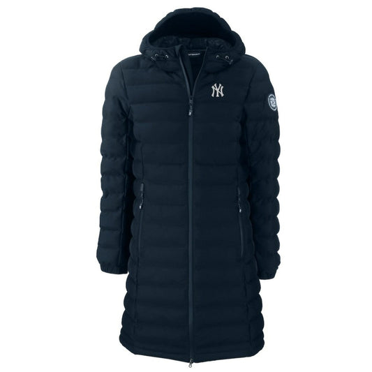 New York Yankees Cutter & Buck Women's Mission Ridge Repreve Eco Insulated Full-Zip Long Puffer Jacket - Navy
