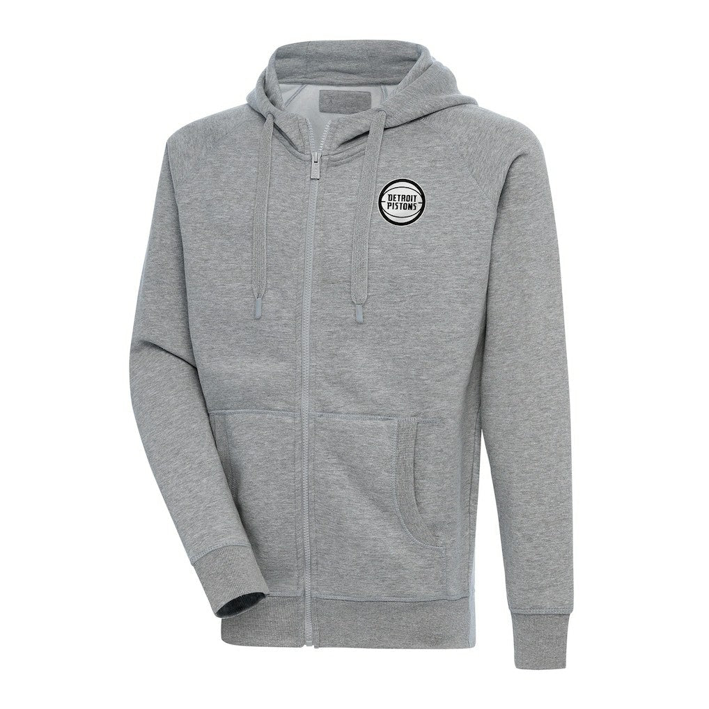 Detroit Pistons Antigua Metallic Logo Victory Raglan Full-Zip Hoodie sale - Heather Gray sale