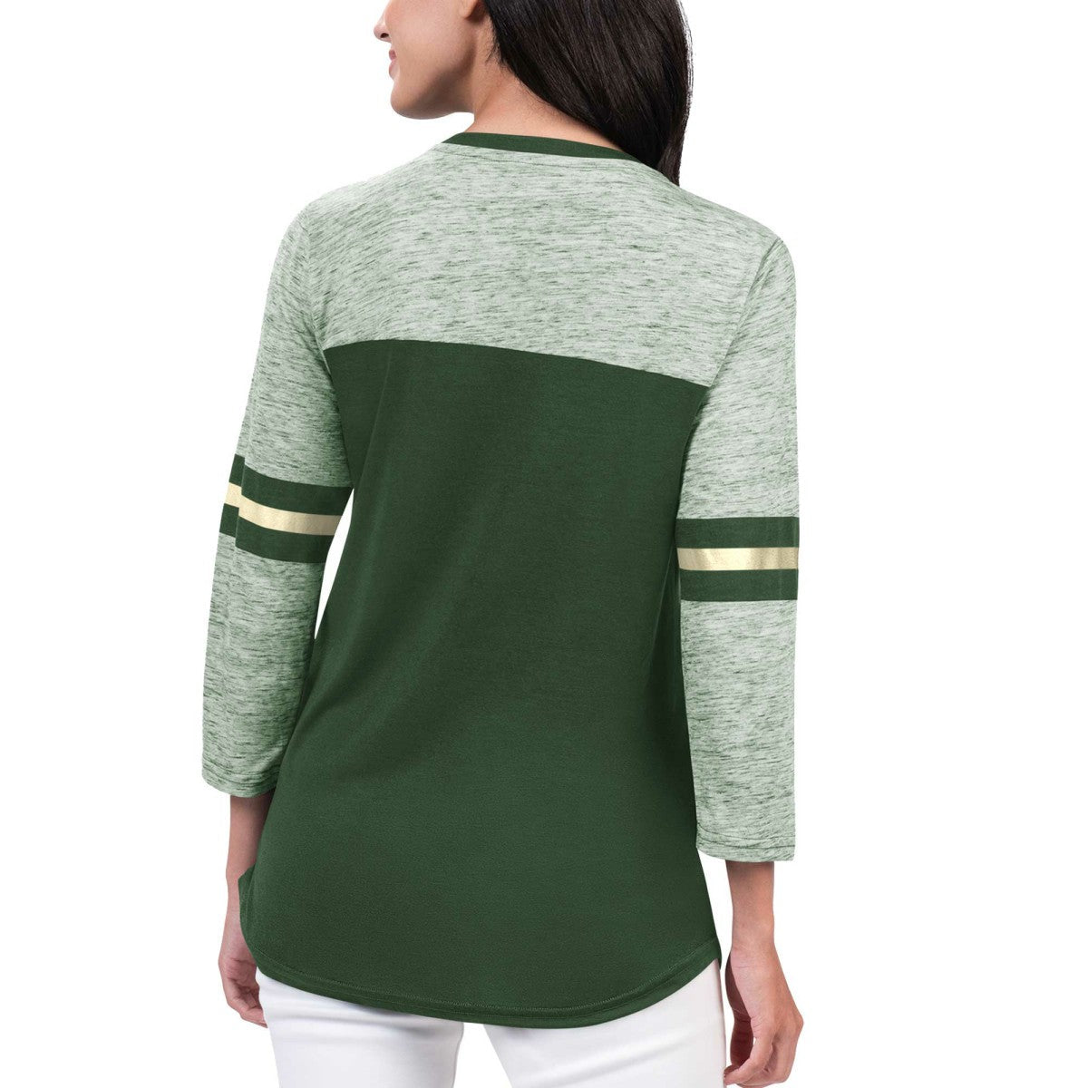 Milwaukee Bucks G-III 4Her by Carl Banks Women's Play the Game 3/4-Sleeve T-Shirt - Hunter Green on sale