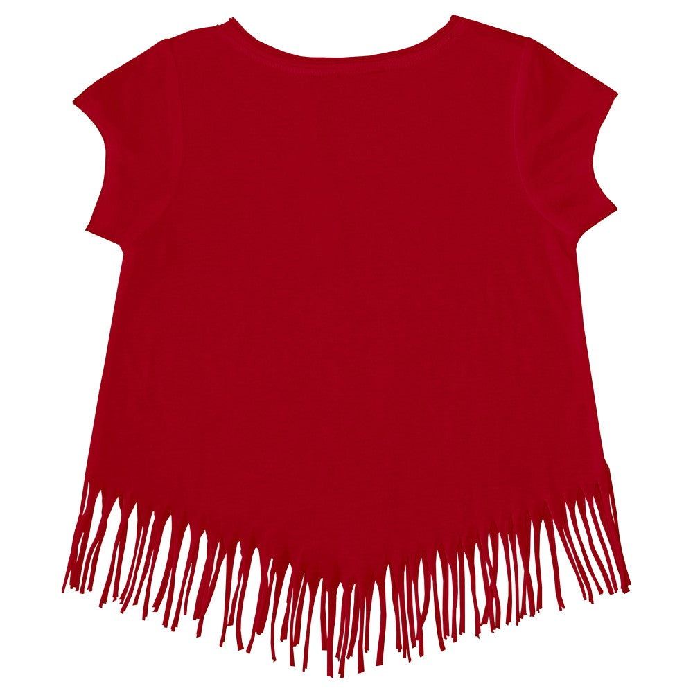 Cincinnati Reds Tiny Turnip Girls Youth Mermaid Fringe T-Shirt - Red