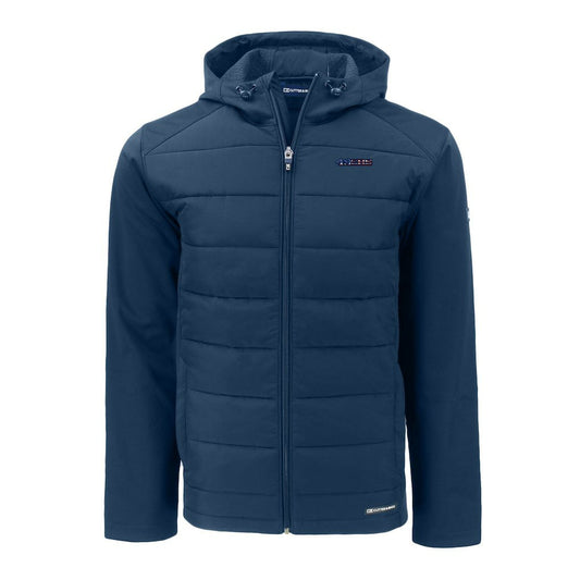 San Francisco 49ers Cutter & Buck Big & Tall Americana Evoke Hybrid Eco Softshell Recycled Full-Zip Hooded Jacket - Navy cheap
