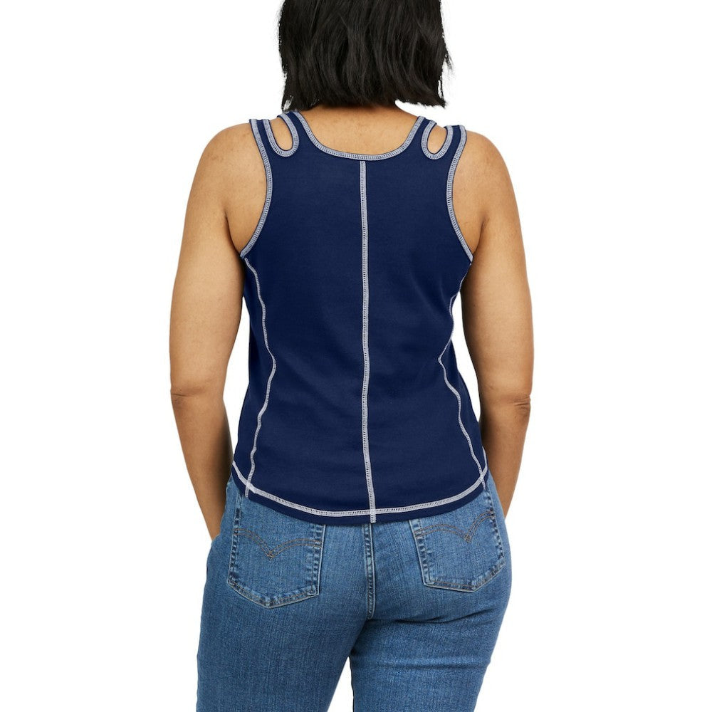 Boston Red Sox WEAR by Erin Andrews Women's Contrast Stitch Tank Top - Navy