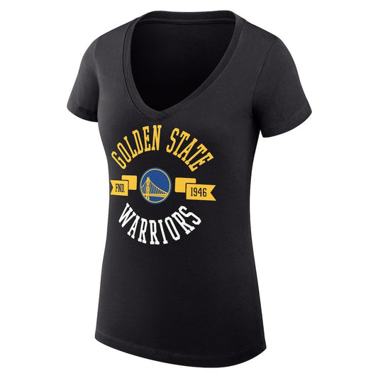 Golden State Warriors G-III 4Her by Carl Banks Women's Super-Slim Fit Lightweight Large City Logo V-Neck T-Shirt sale - Black for sale