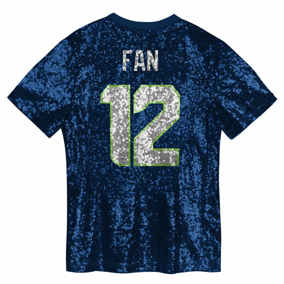 12 Fan Seattle Seahawks Girls Youth Sequin V-Neck Fashion Jersey - College Navy for sale