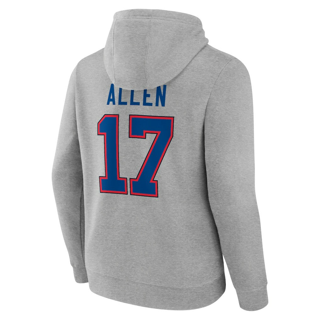 Josh Allen Buffalo Bills Icon Player Name & Number Pullover Hoodie - Gray online
