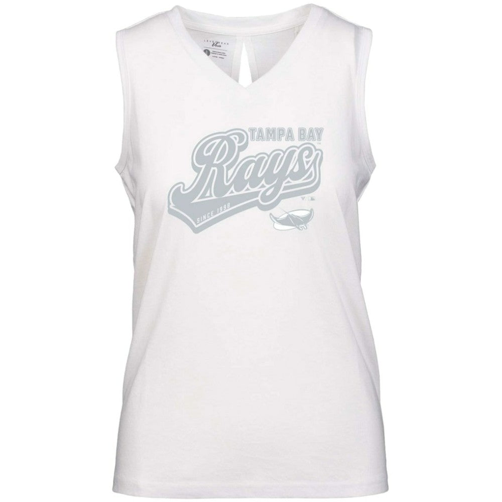 Tampa Bay Rays Levelwear Women's Paisley Sweep V-Neck Tank Top - White