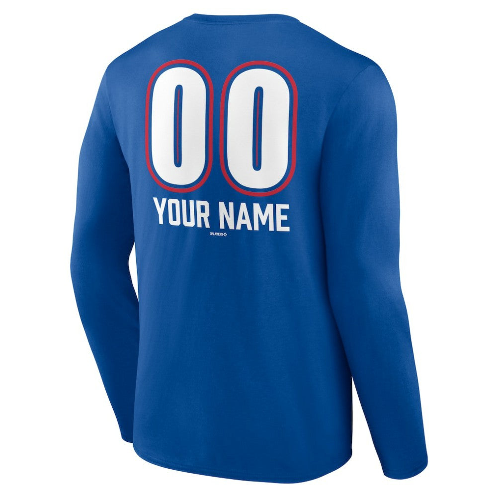 Texas Rangers Personalized Name & Number Fastball Long Sleeve T-Shirt - Royal