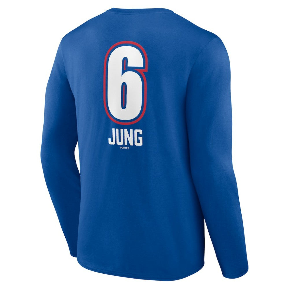 Josh Jung Texas Rangers Fastball Player Name & Number Long Sleeve T-Shirt - Royal