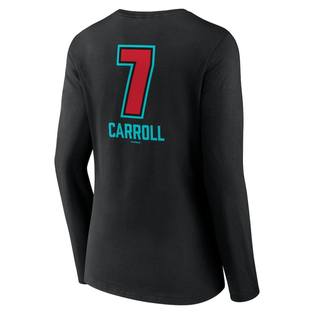 Corbin Carroll Arizona Diamondbacks Women's Name & Number Fastball V-Neck Long Sleeve T-Shirt - Black