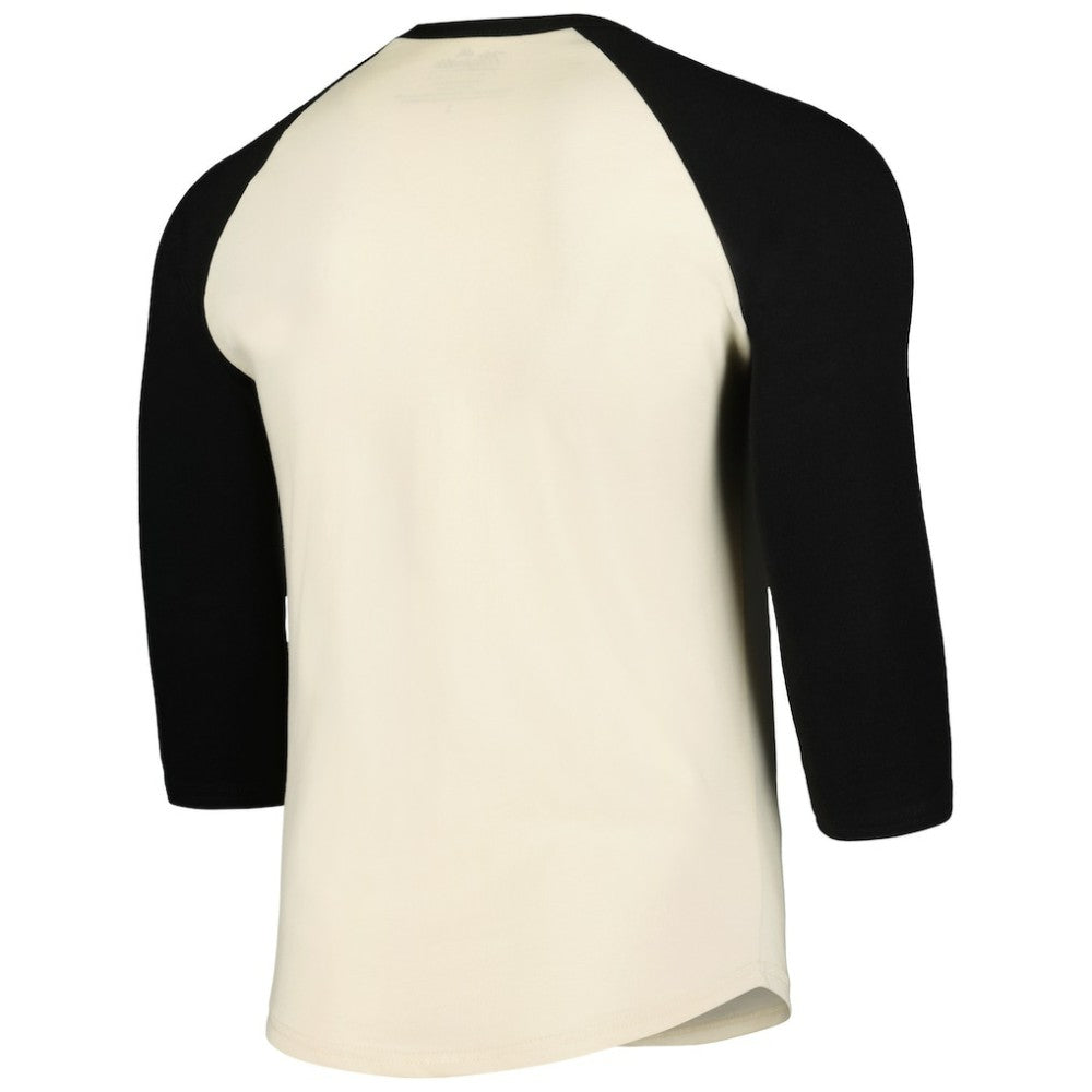 San Francisco Giants Majestic Threads Raglan 3/4-Sleeve T-Shirt - Cream/Black