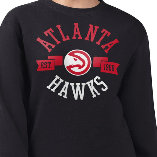 Atlanta Hawks G-III 4Her by Carl Banks Women's Large Team Logo Graphic Fleece Pullover Sweatshirt - Black for sale