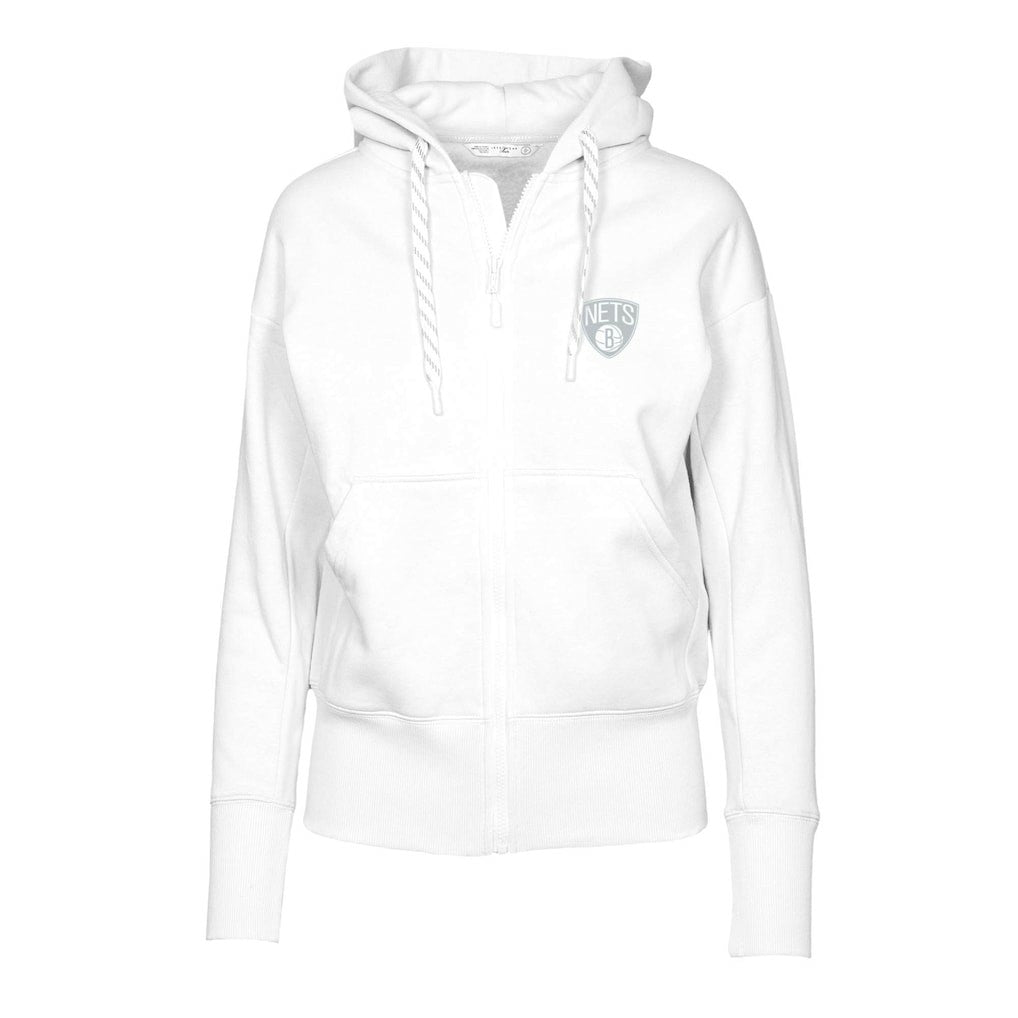 Brooklyn Nets Levelwear Women's Gardinia Core Logo Full-Zip Hoodie - White sale