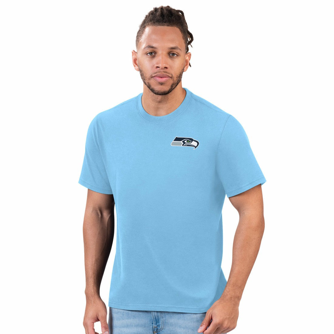 Seattle Seahawks Margaritaville Time Flies T-Shirt - Light Blue sale