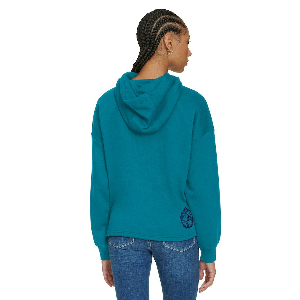 Charlotte Hornets Tommy Jeans Women's Stella Cropped Pullover Hoodie - Teal outlet
