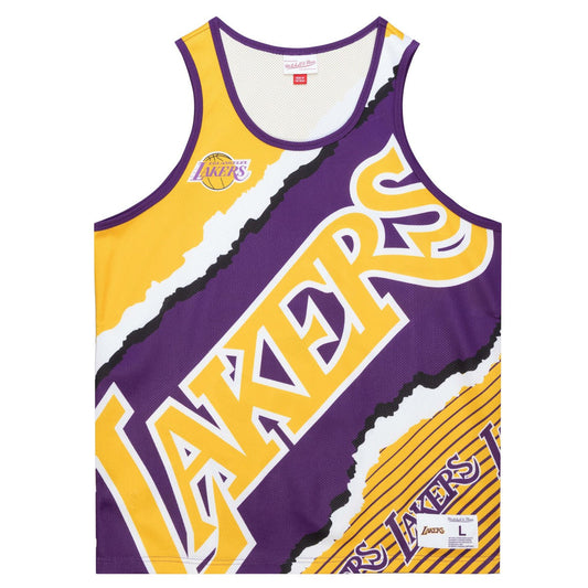 Los Angeles Lakers Jumbotron 2.0 Sublimated Tank Top - Gold | Mitchell & Ness shop