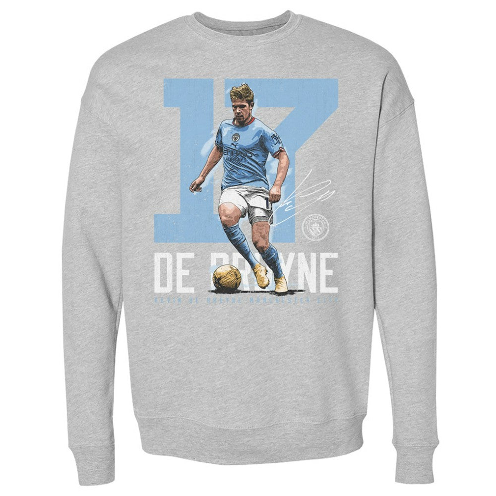 Manchester City 500 Level Bold Number Pullover Crewneck Sweatshirt - Heather Gray shop