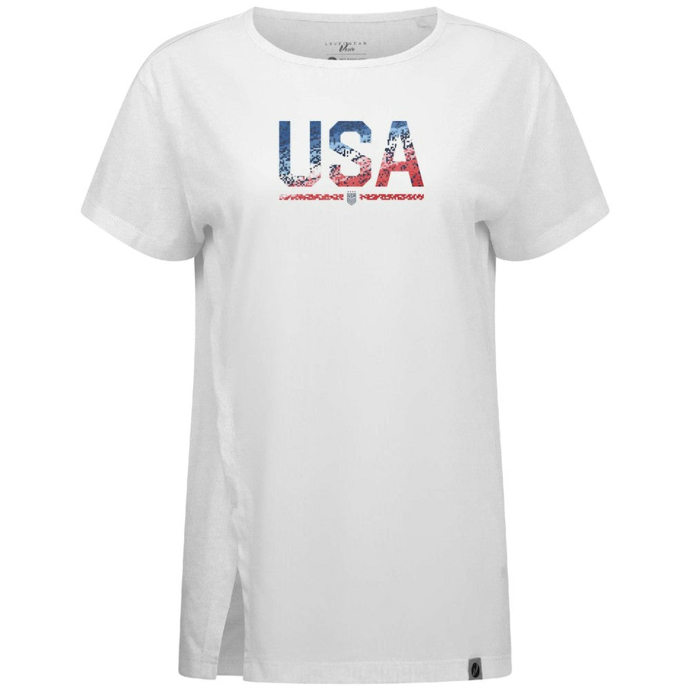 USWNT Levelwear Women's Influx Pixel T-Shirt - White for sale