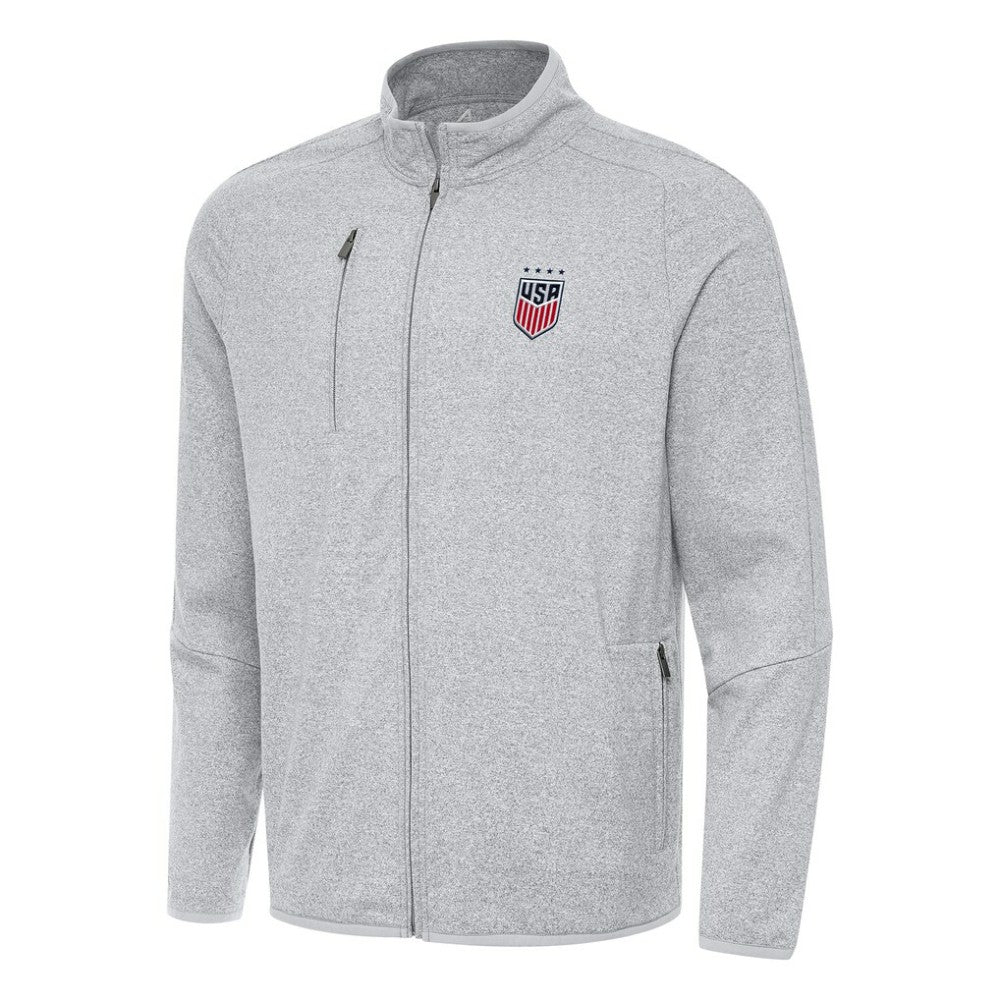 USWNT Antigua Hold-Up Tri-Blend Full-Zip Jacket - Heather Gray discount