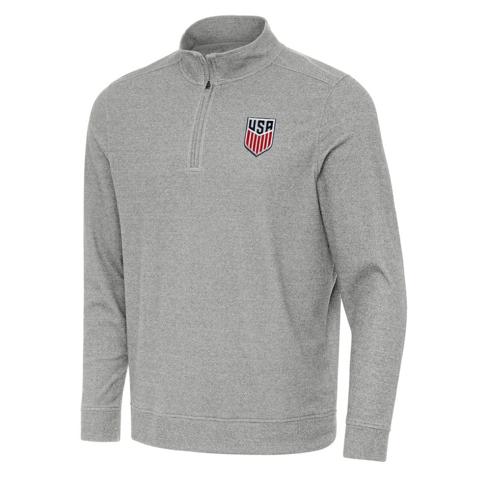 USMNT Antigua Subtle Quarter-Zip Top - Heather Gray sale