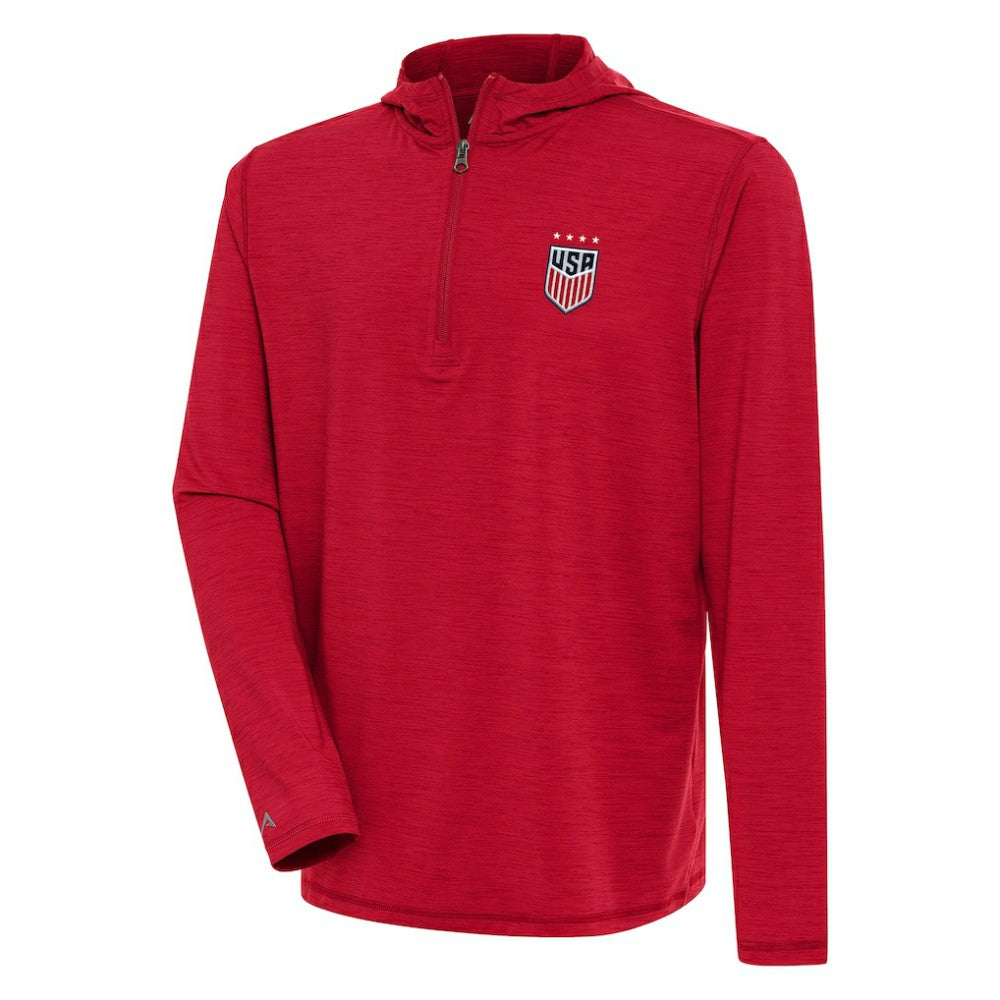 USWNT Antigua Tidy Quarter-Zip Hoodie - Heather Red cheap