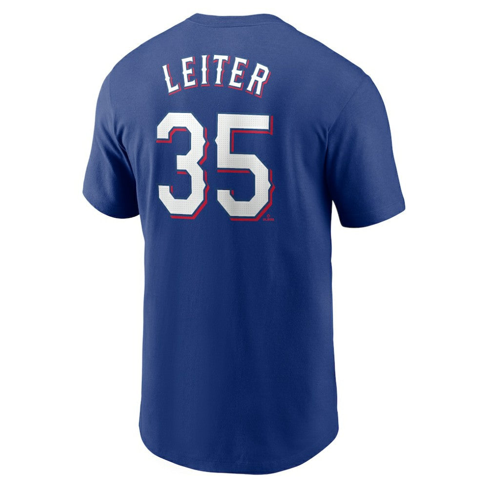 Jack Leiter Texas Rangers Fuse Name & Number T-Shirt - Royal | Nike