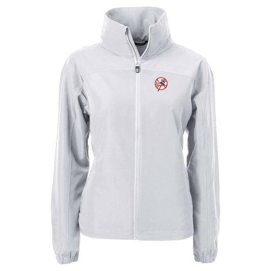 New York Yankees Cutter & Buck Women's Cooperstown Collection Charter Eco Recycled Full-Zip Jacket - Gray