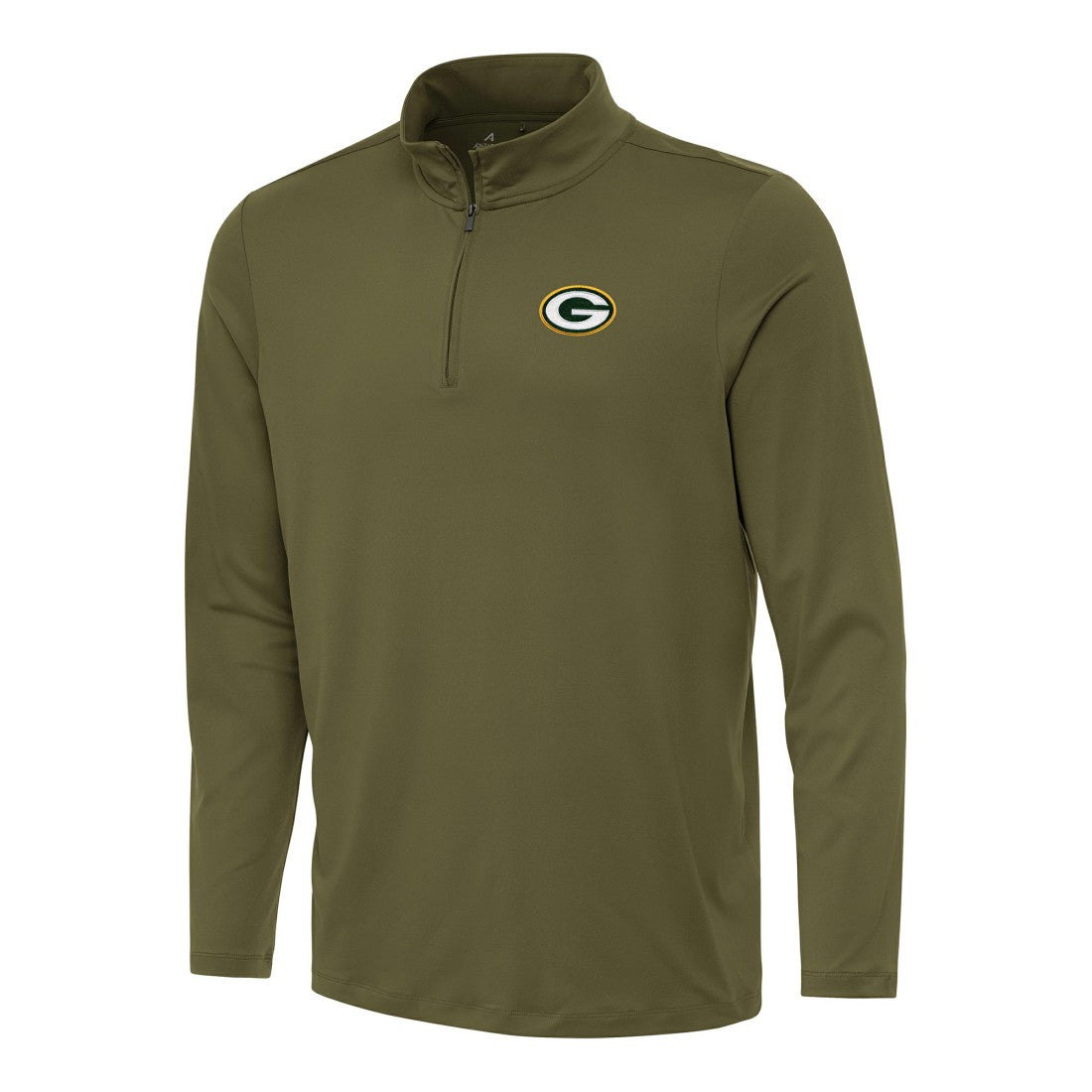 Green Bay Packers Antigua Reprocess Quarter-Zip Top - Olive for sale