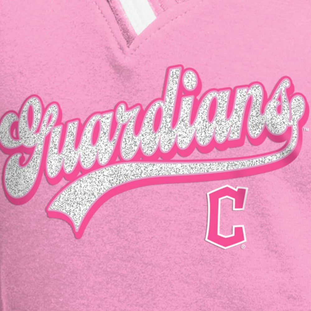 Cleveland Guardians Girls Youth Mommy & Me Raglan V-Neck T-Shirt - Pink | New Era