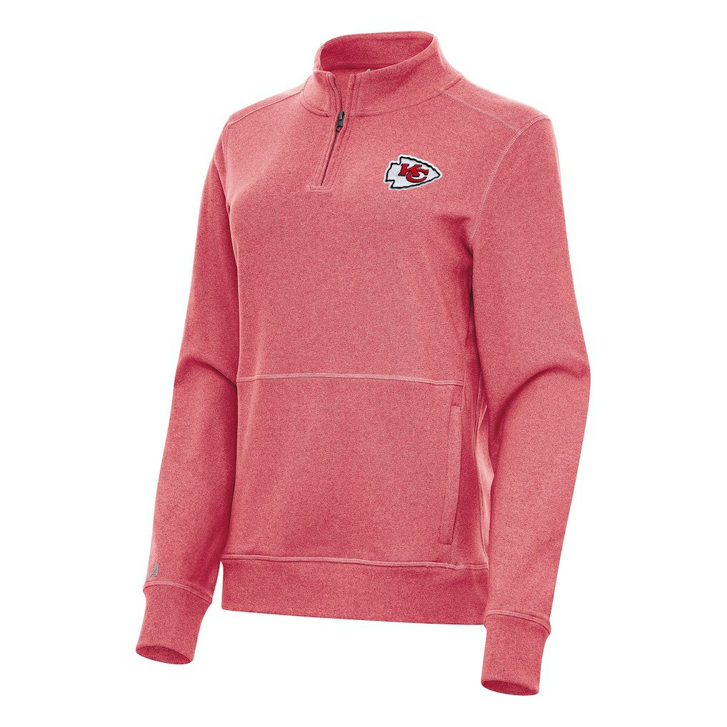 Kansas City Chiefs Antigua Women's Crush Quarter-Zip Jacket - Heather Red sale