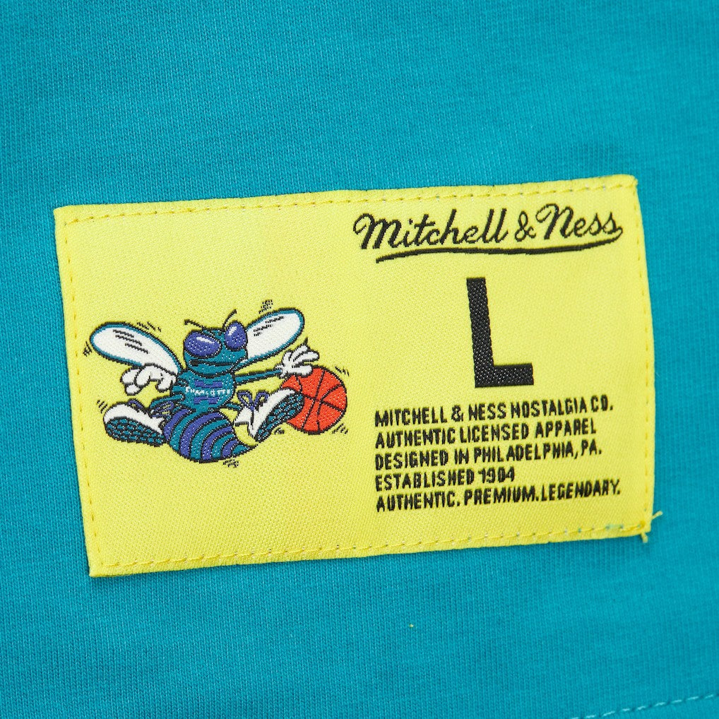 Charlotte Hornets Hardwood Classics Neon Nights Premium T-Shirt - Teal | Mitchell & Ness online