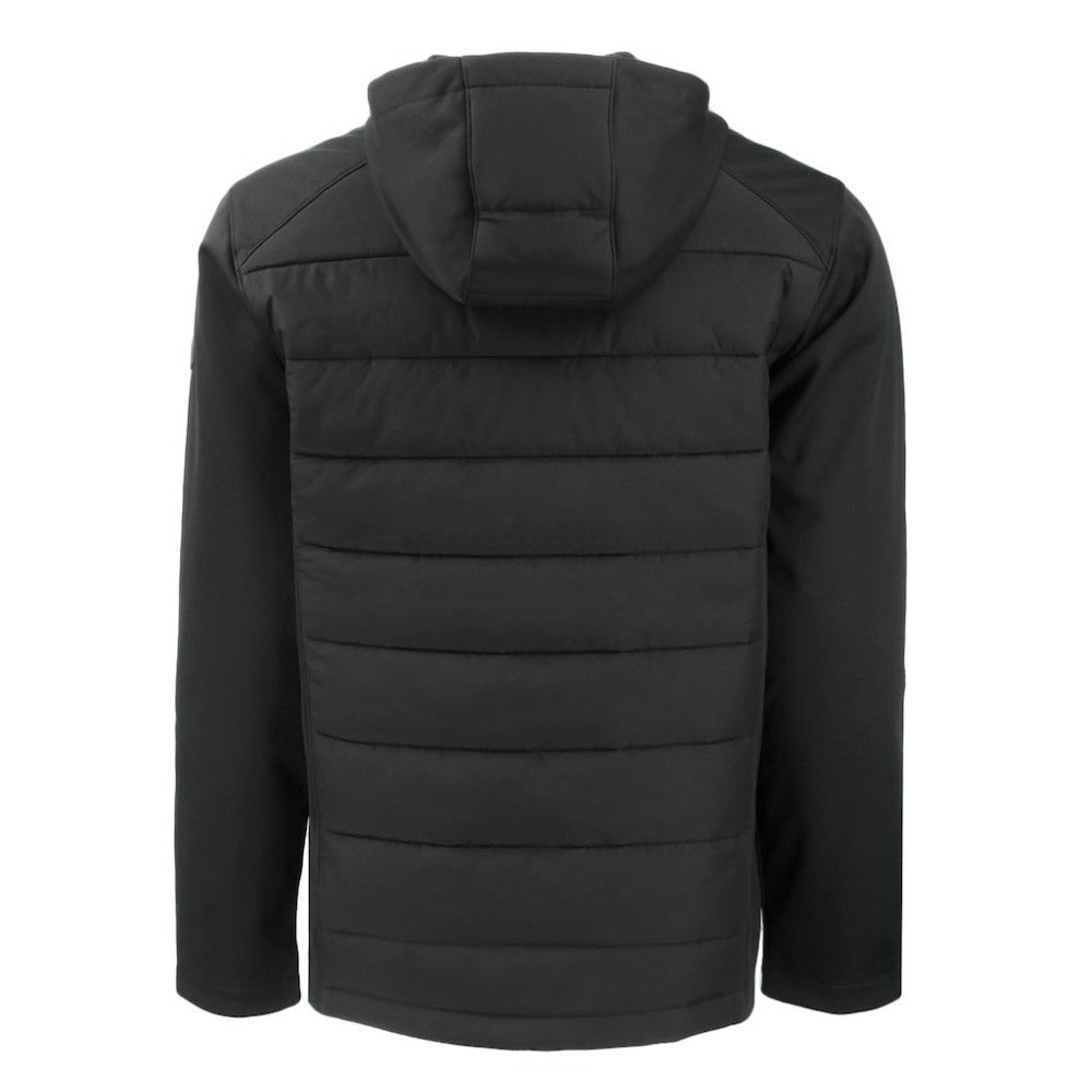 New York Yankees Cutter & Buck Evoke Hybrid Eco Softshell Recycled Full-Zip Hooded Jacket - Black